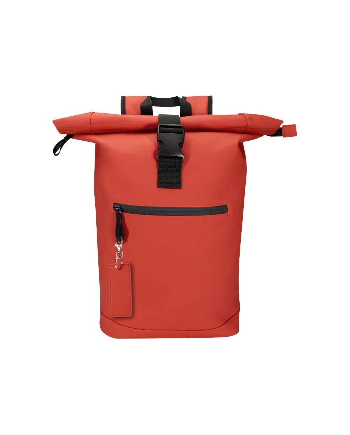 Portachiavi con charm a forma rettangolare in materiale riciclato certificato GRS Resi Plus - cod. P130141
