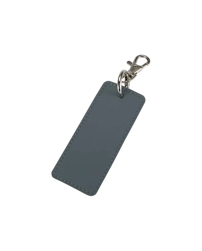 Portachiavi con charm a forma rettangolare in materiale riciclato certificato GRS Resi Plus - cod. P130141