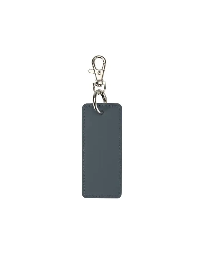 Portachiavi con charm a forma rettangolare in materiale riciclato certificato GRS Resi Plus - cod. P130141