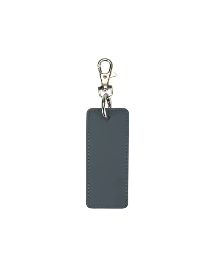 Portachiavi con charm a forma rettangolare in materiale riciclato certificato GRS Resi Plus - cod. P130141