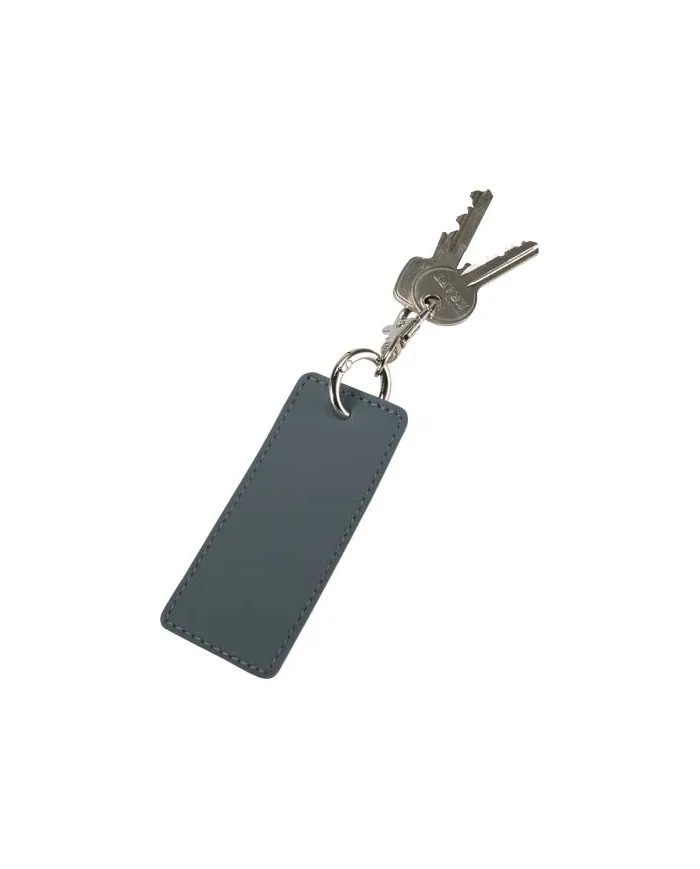 Portachiavi con charm a forma rettangolare in materiale riciclato certificato GRS Resi Plus - cod. P130141