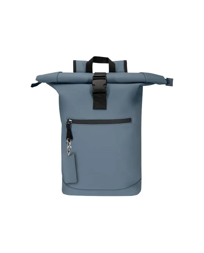 Portachiavi con charm a forma rettangolare in materiale riciclato certificato GRS Resi Plus - cod. P130141