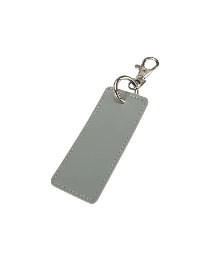 Portachiavi con charm a forma rettangolare in materiale riciclato certificato GRS Resi Plus - cod. P130141