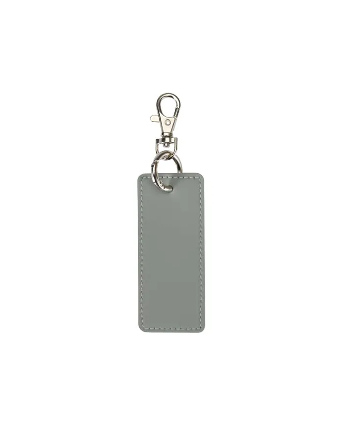 Portachiavi con charm a forma rettangolare in materiale riciclato certificato GRS Resi Plus - cod. P130141