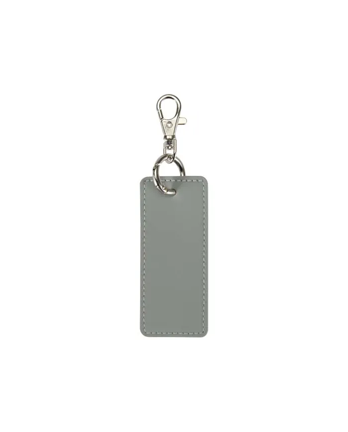 Portachiavi con charm a forma rettangolare in materiale riciclato certificato GRS Resi Plus - cod. P130141