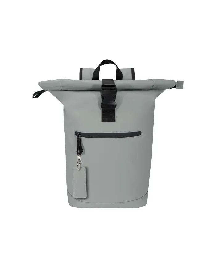Portachiavi con charm a forma rettangolare in materiale riciclato certificato GRS Resi Plus - cod. P130141