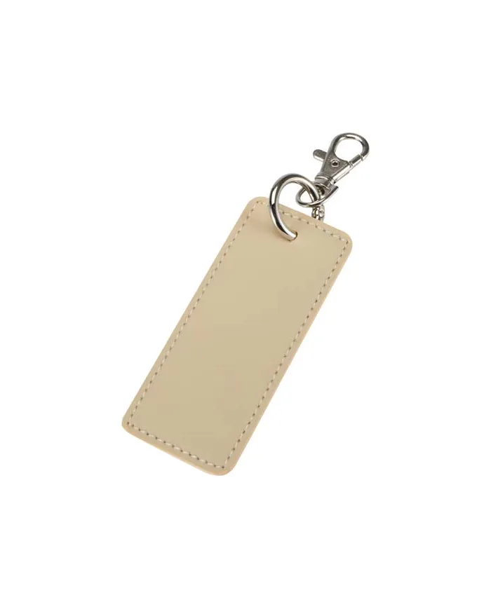 Portachiavi con charm a forma rettangolare in materiale riciclato certificato GRS Resi Plus - cod. P130141