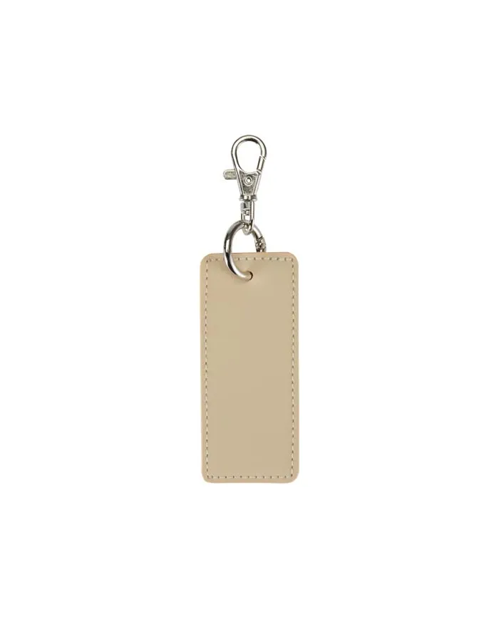 Portachiavi con charm a forma rettangolare in materiale riciclato certificato GRS Resi Plus - cod. P130141