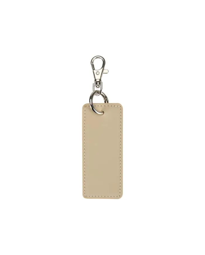 Portachiavi con charm a forma rettangolare in materiale riciclato certificato GRS Resi Plus - cod. P130141