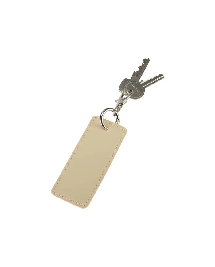 Portachiavi con charm a forma rettangolare in materiale riciclato certificato GRS Resi Plus - cod. P130141