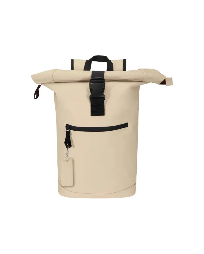 Portachiavi con charm a forma rettangolare in materiale riciclato certificato GRS Resi Plus - cod. P130141