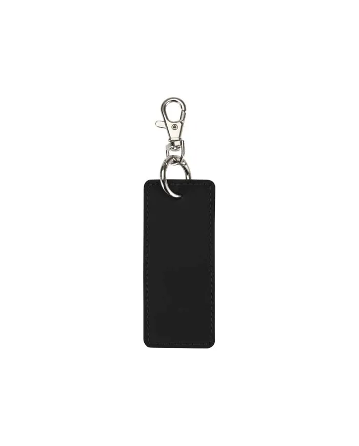 Portachiavi con charm a forma rettangolare in materiale riciclato certificato GRS Resi Plus - cod. P130141