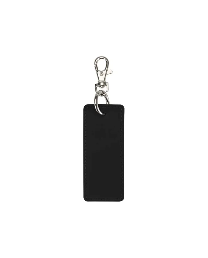 Portachiavi con charm a forma rettangolare in materiale riciclato certificato GRS Resi Plus - cod. P130141