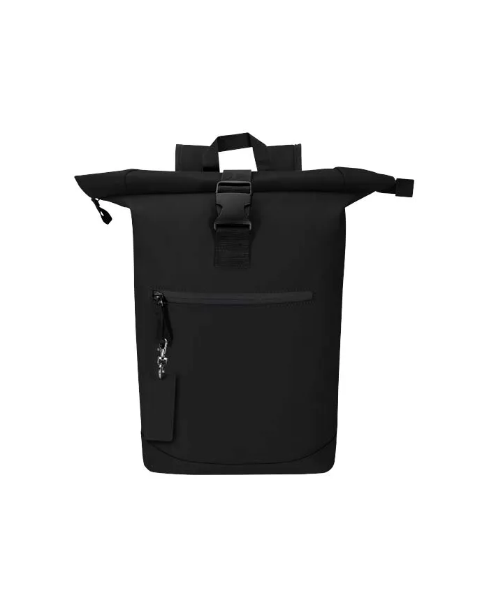 Portachiavi con charm a forma rettangolare in materiale riciclato certificato GRS Resi Plus - cod. P130141