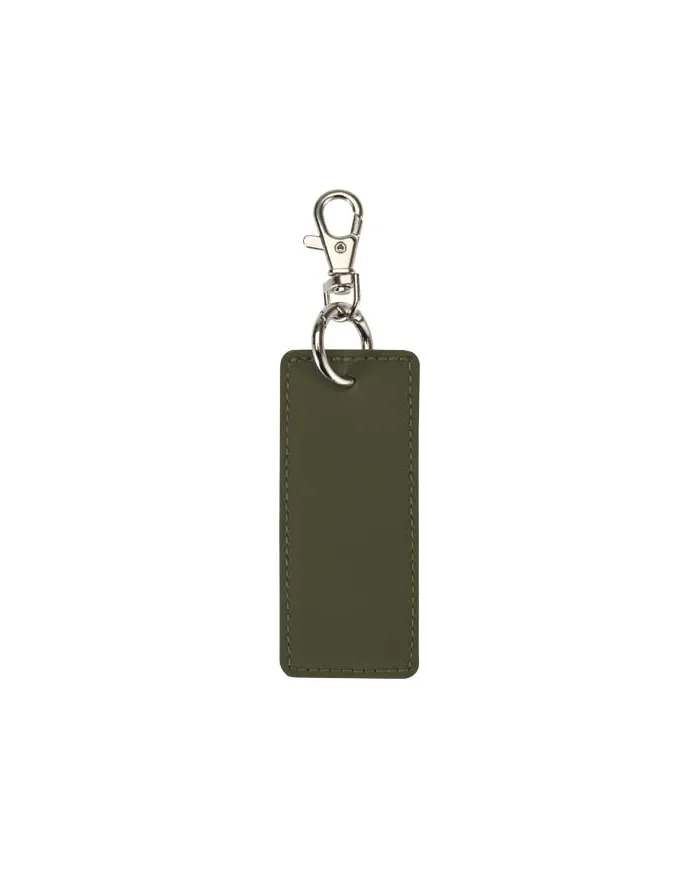 Portachiavi con charm a forma rettangolare in materiale riciclato certificato GRS Resi Plus - cod. P130141
