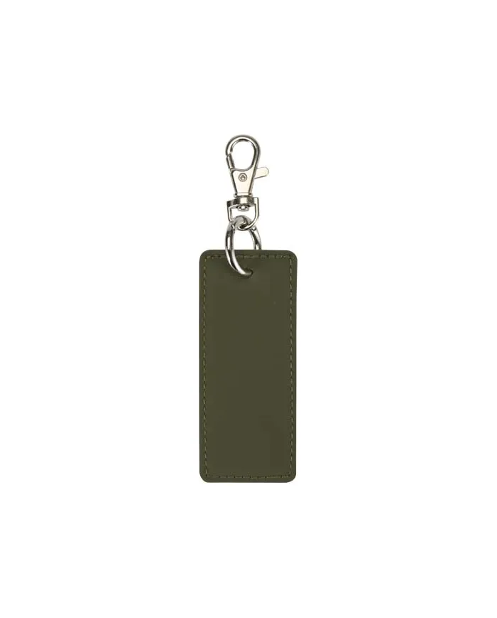 Portachiavi con charm a forma rettangolare in materiale riciclato certificato GRS Resi Plus - cod. P130141