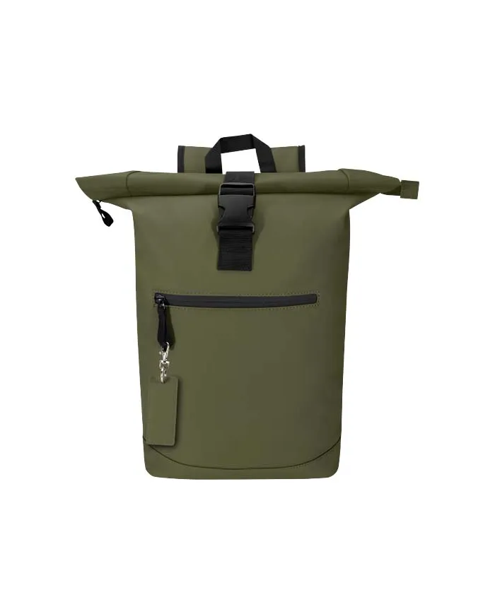 Portachiavi con charm a forma rettangolare in materiale riciclato certificato GRS Resi Plus - cod. P130141