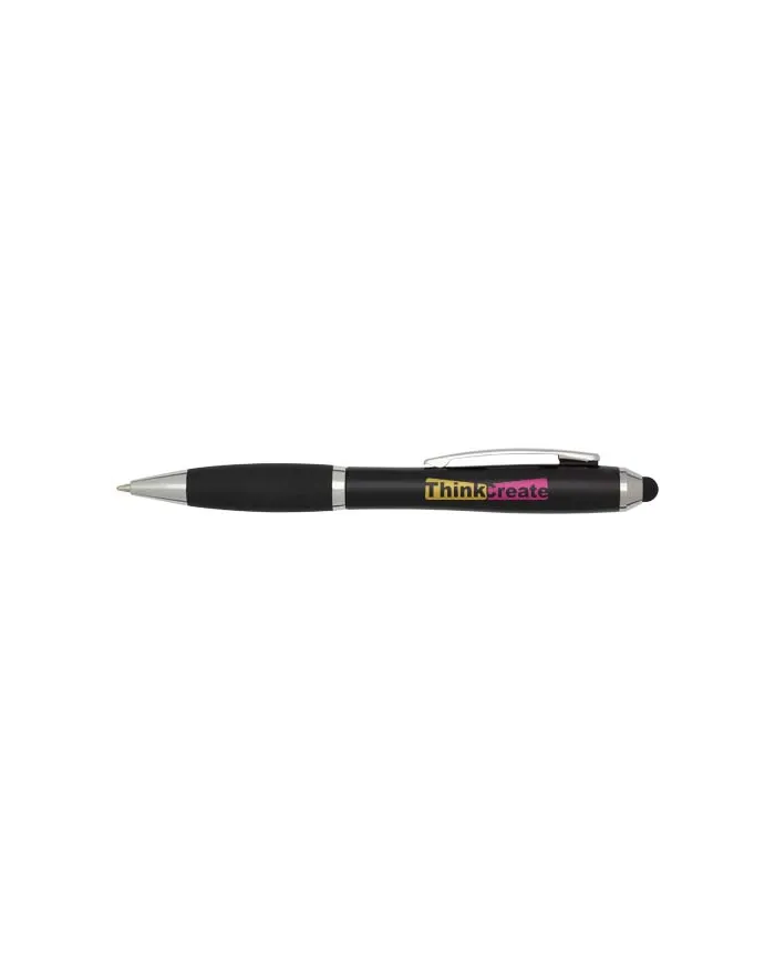 Penna a sfera con pennino in plastica riciclata RCS con fusto colorato e impugnatura di colore nero (inchiostro n - cod. P106457