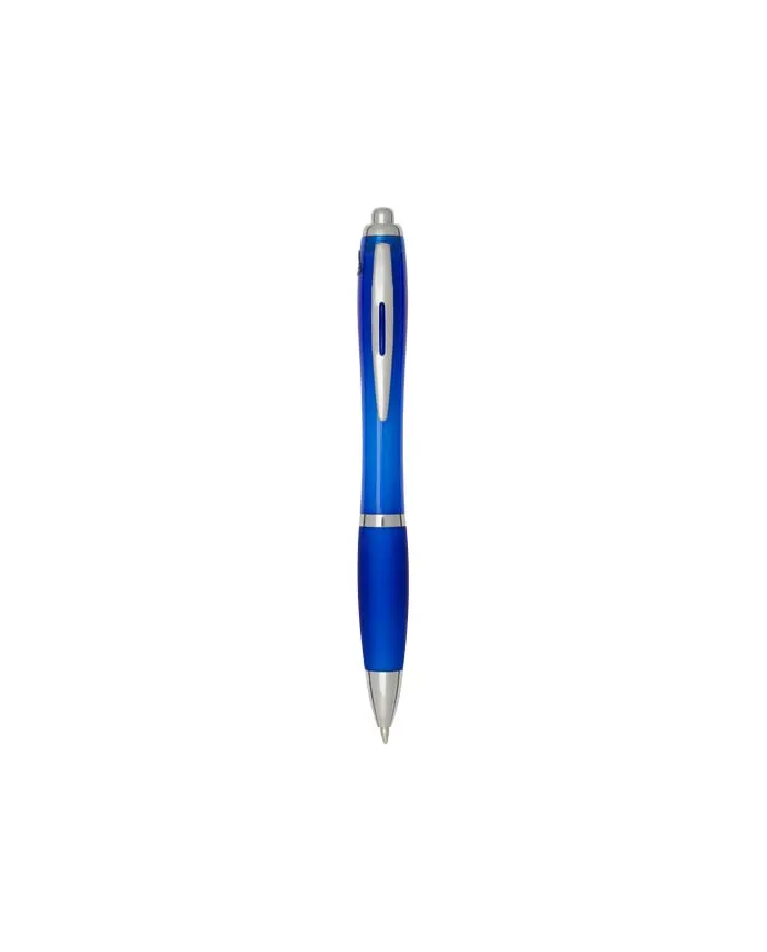 Penna a sfera in plastica riciclata certificata RCS con fusto e impugnatura colorati (inchiostro blu) Nash - cod. P106453