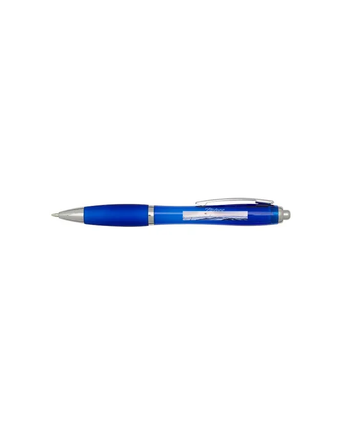 Penna a sfera in plastica riciclata certificata RCS con fusto e impugnatura colorati (inchiostro blu) Nash - cod. P106453