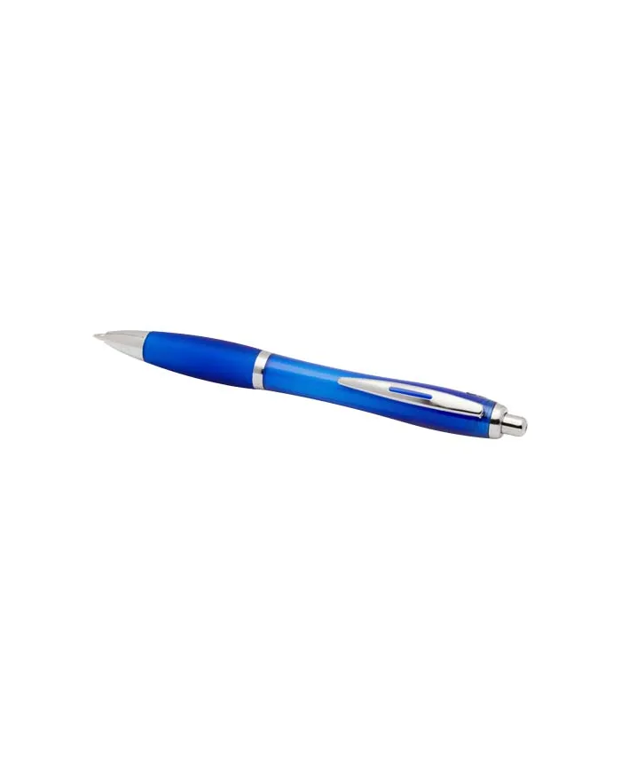 Penna a sfera in plastica riciclata certificata RCS con fusto e impugnatura colorati (inchiostro blu) Nash - cod. P106453