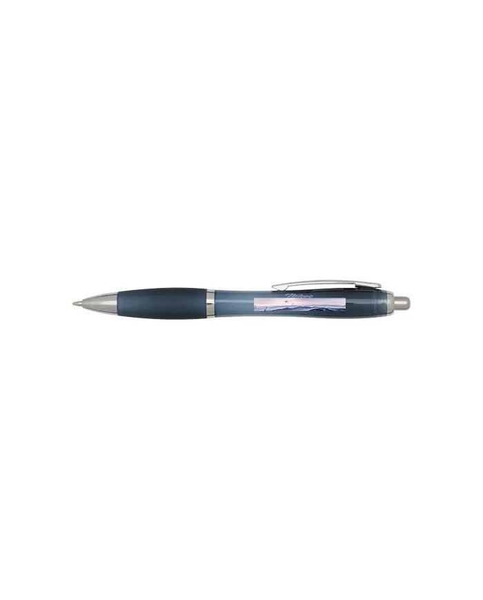 Penna a sfera in plastica riciclata certificata RCS con fusto e impugnatura colorati (inchiostro blu) Nash - cod. P106453