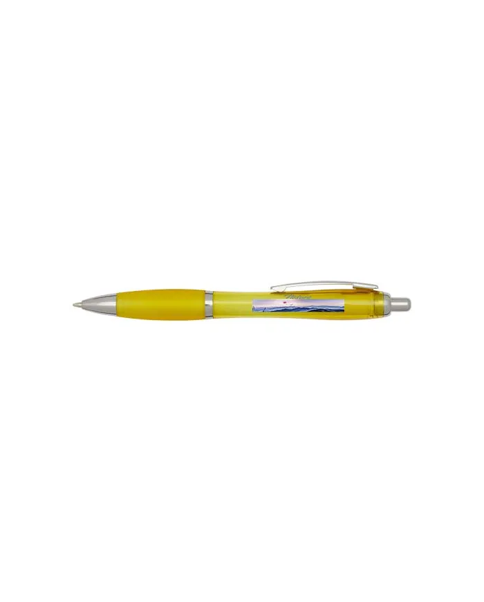 Penna a sfera in plastica riciclata certificata RCS con fusto e impugnatura colorati (inchiostro blu) Nash - cod. P106453
