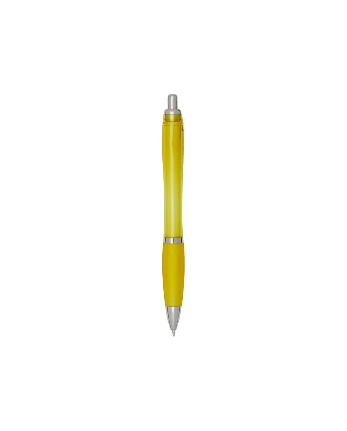 Penna a sfera in plastica riciclata certificata RCS con fusto e impugnatura colorati (inchiostro blu) Nash - cod. P106453