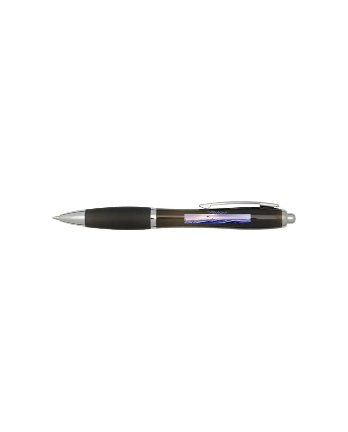 Penna a sfera in plastica riciclata certificata RCS con fusto e impugnatura colorati (inchiostro blu) Nash - cod. P106453