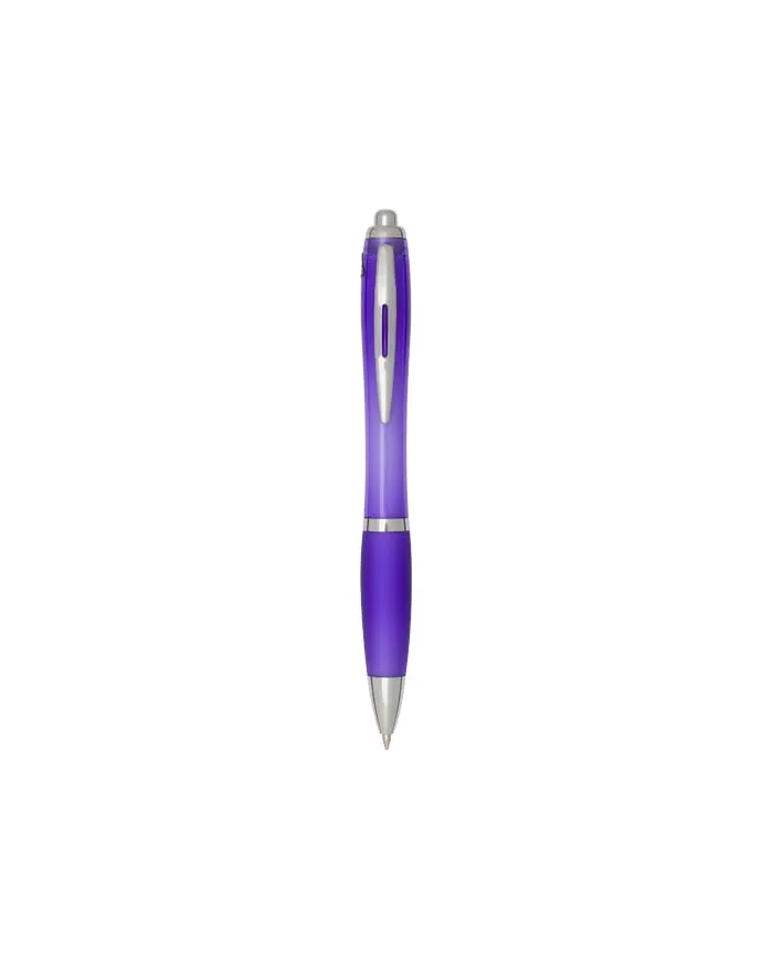 Penna a sfera in plastica riciclata certificata RCS con fusto e impugnatura colorati (inchiostro blu) Nash - cod. P106453