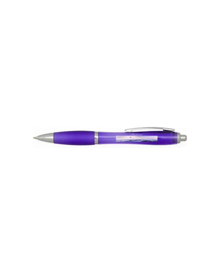Penna a sfera in plastica riciclata certificata RCS con fusto e impugnatura colorati (inchiostro blu) Nash - cod. P106453