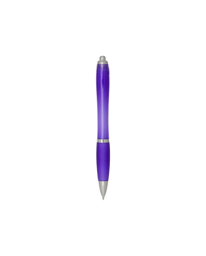 Penna a sfera in plastica riciclata certificata RCS con fusto e impugnatura colorati (inchiostro blu) Nash - cod. P106453