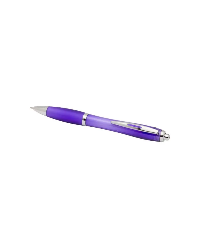 Penna a sfera in plastica riciclata certificata RCS con fusto e impugnatura colorati (inchiostro blu) Nash - cod. P106453