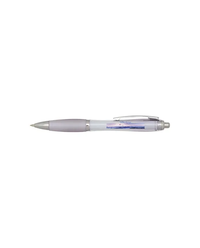 Penna a sfera in plastica riciclata certificata RCS con fusto e impugnatura colorati (inchiostro blu) Nash - cod. P106453