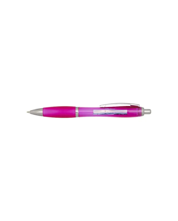 Penna a sfera in plastica riciclata certificata RCS con fusto e impugnatura colorati (inchiostro blu) Nash - cod. P106453