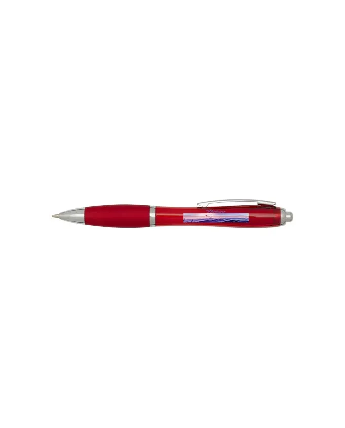 Penna a sfera in plastica riciclata certificata RCS con fusto e impugnatura colorati (inchiostro blu) Nash - cod. P106453