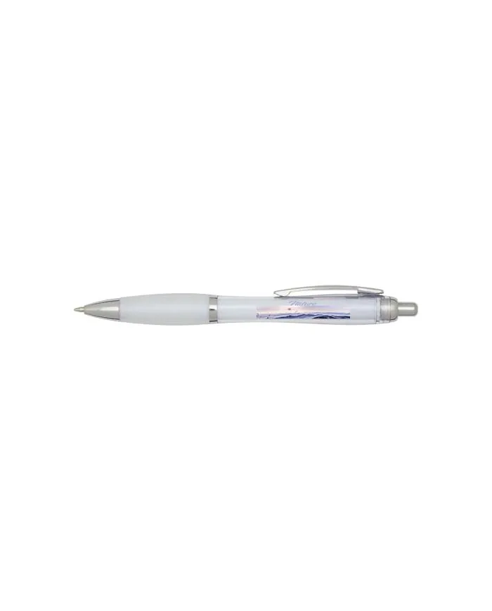 Penna a sfera in plastica riciclata certificata RCS con fusto e impugnatura colorati (inchiostro blu) Nash - cod. P106453