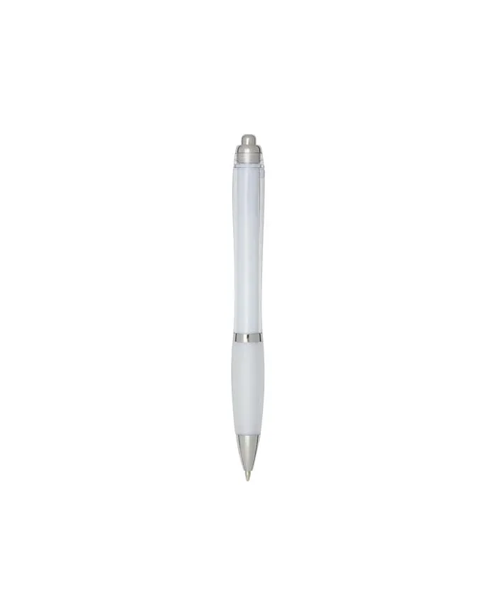 Penna a sfera in plastica riciclata certificata RCS con fusto e impugnatura colorati (inchiostro blu) Nash - cod. P106453