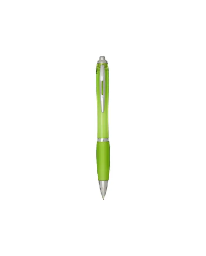 Penna a sfera in plastica riciclata certificata RCS con fusto e impugnatura colorati (inchiostro blu) Nash - cod. P106453