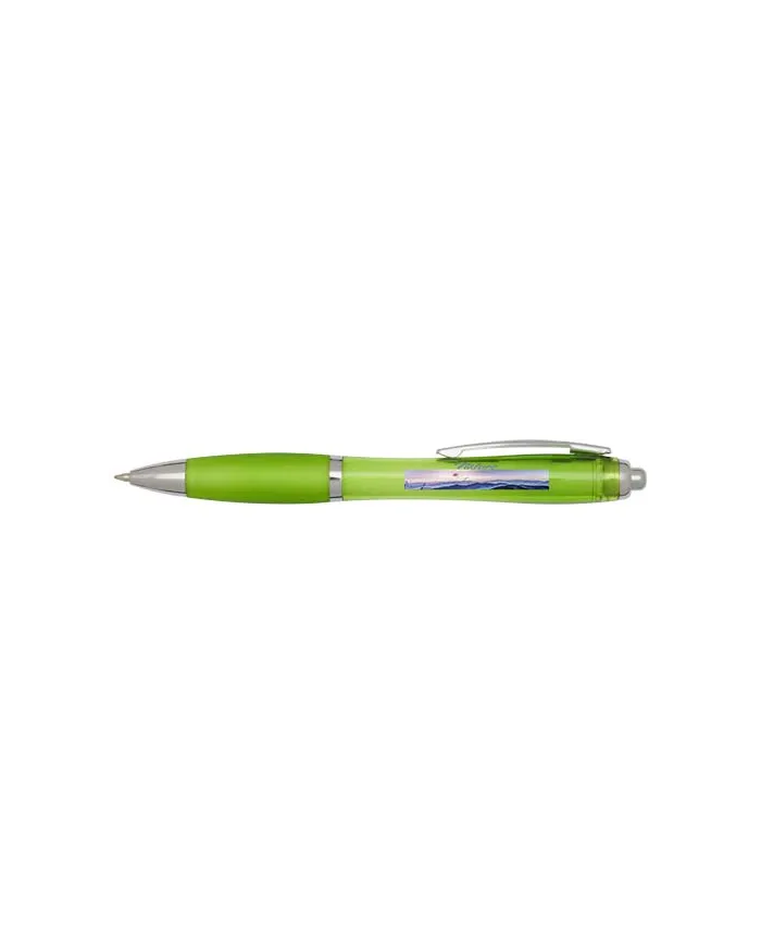 Penna a sfera in plastica riciclata certificata RCS con fusto e impugnatura colorati (inchiostro blu) Nash - cod. P106453