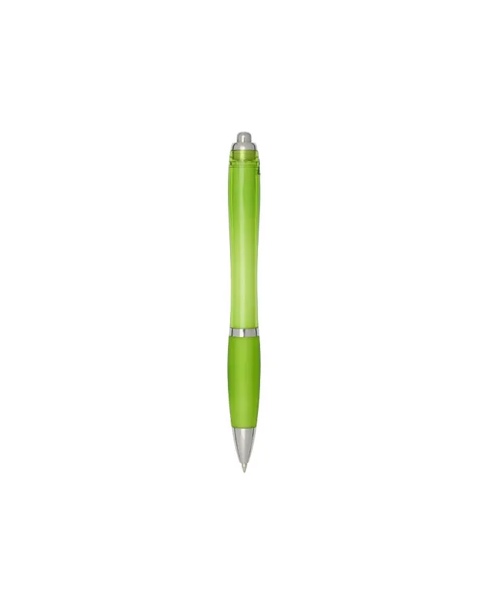 Penna a sfera in plastica riciclata certificata RCS con fusto e impugnatura colorati (inchiostro blu) Nash - cod. P106453