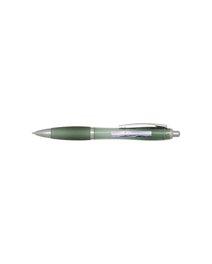 Penna a sfera in plastica riciclata certificata RCS con fusto e impugnatura colorati (inchiostro blu) Nash - cod. P106453