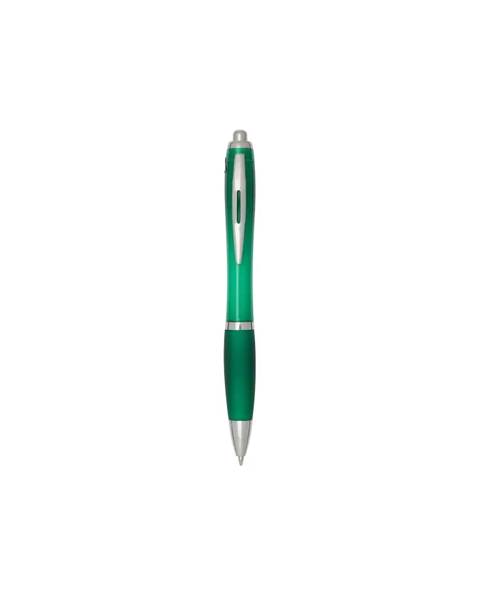 Penna a sfera in plastica riciclata certificata RCS con fusto e impugnatura colorati (inchiostro blu) Nash - cod. P106453