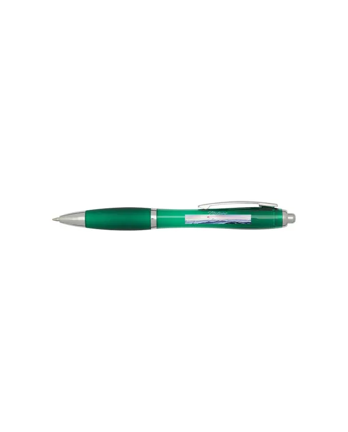 Penna a sfera in plastica riciclata certificata RCS con fusto e impugnatura colorati (inchiostro blu) Nash - cod. P106453