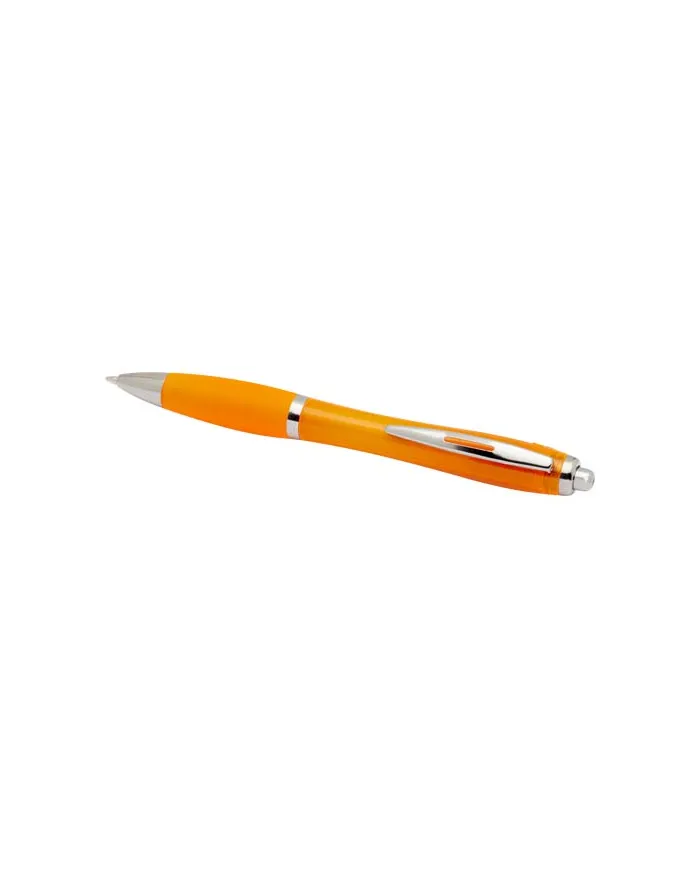 Penna a sfera in plastica riciclata certificata RCS con fusto e impugnatura colorati (inchiostro nero) Nash - cod. P106454