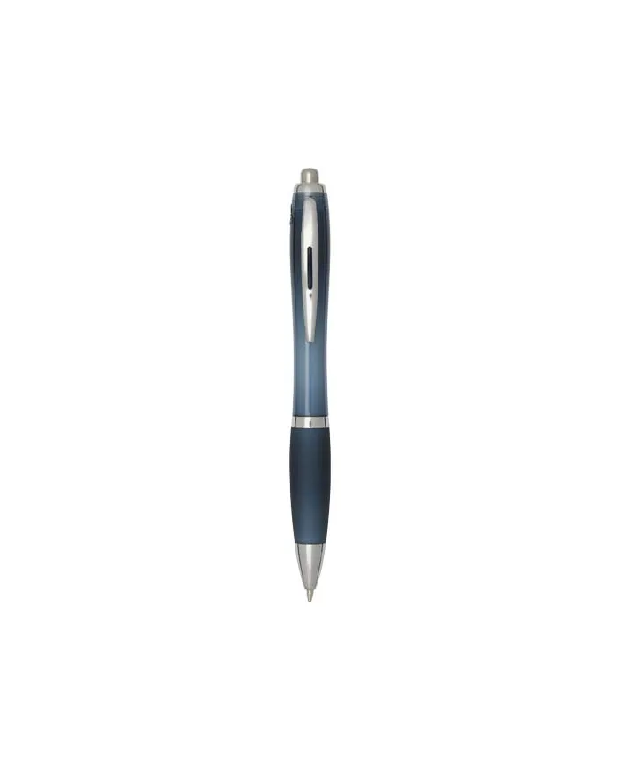 Penna a sfera in plastica riciclata certificata RCS con fusto e impugnatura colorati (inchiostro nero) Nash - cod. P106454