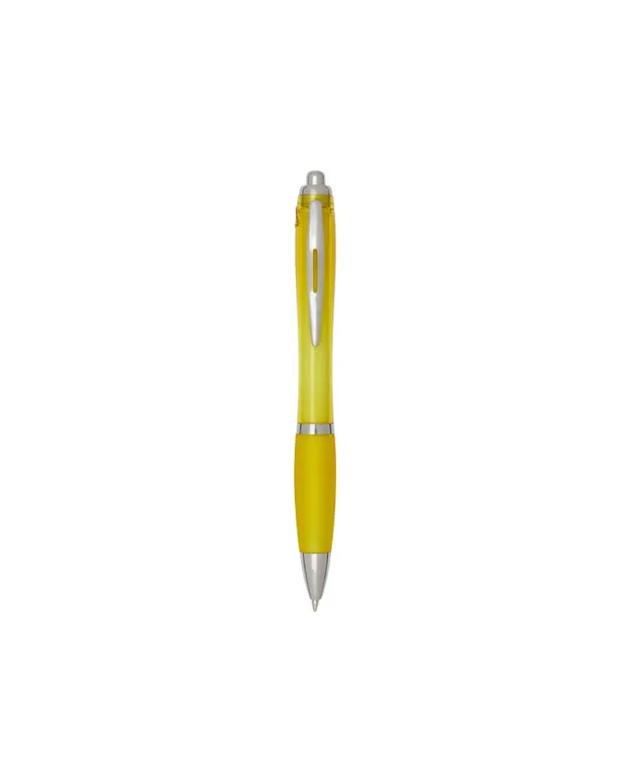 Penna a sfera in plastica riciclata certificata RCS con fusto e impugnatura colorati (inchiostro nero) Nash - cod. P106454