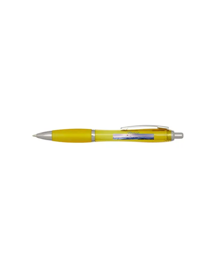 Penna a sfera in plastica riciclata certificata RCS con fusto e impugnatura colorati (inchiostro nero) Nash - cod. P106454