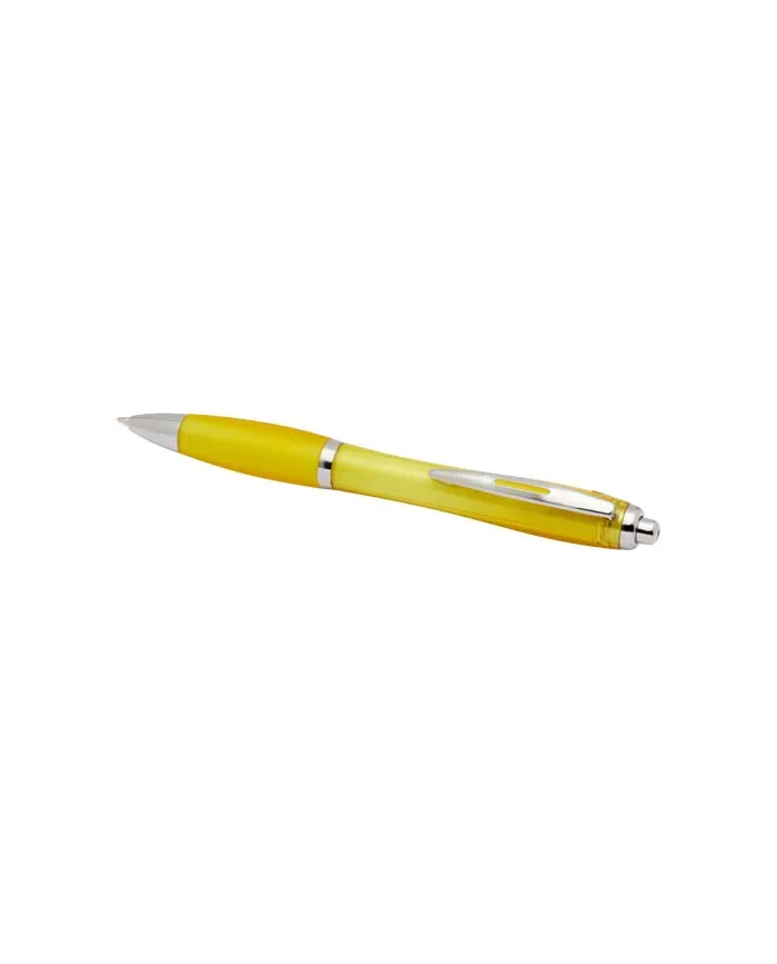 Penna a sfera in plastica riciclata certificata RCS con fusto e impugnatura colorati (inchiostro nero) Nash - cod. P106454