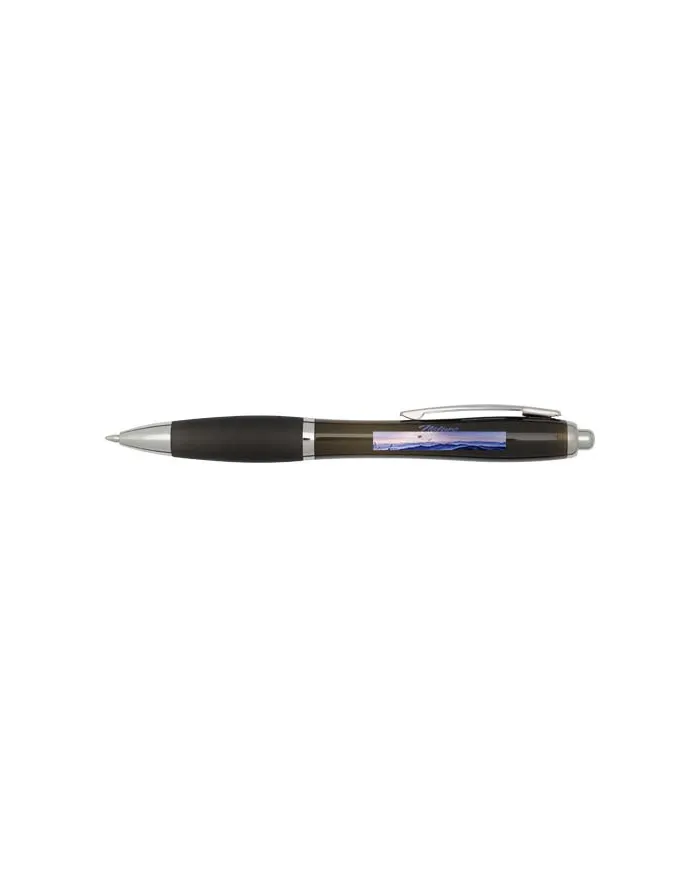 Penna a sfera in plastica riciclata certificata RCS con fusto e impugnatura colorati (inchiostro nero) Nash - cod. P106454